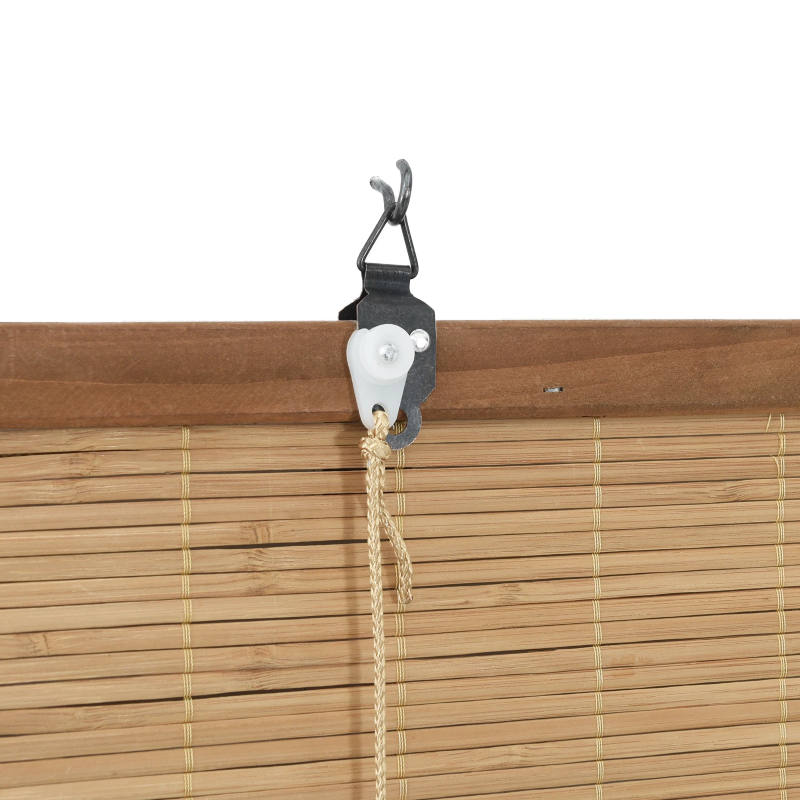 vidaXL Rullo žalūzija ar aizkariem Brūna 80 x 160 cm Bambuss