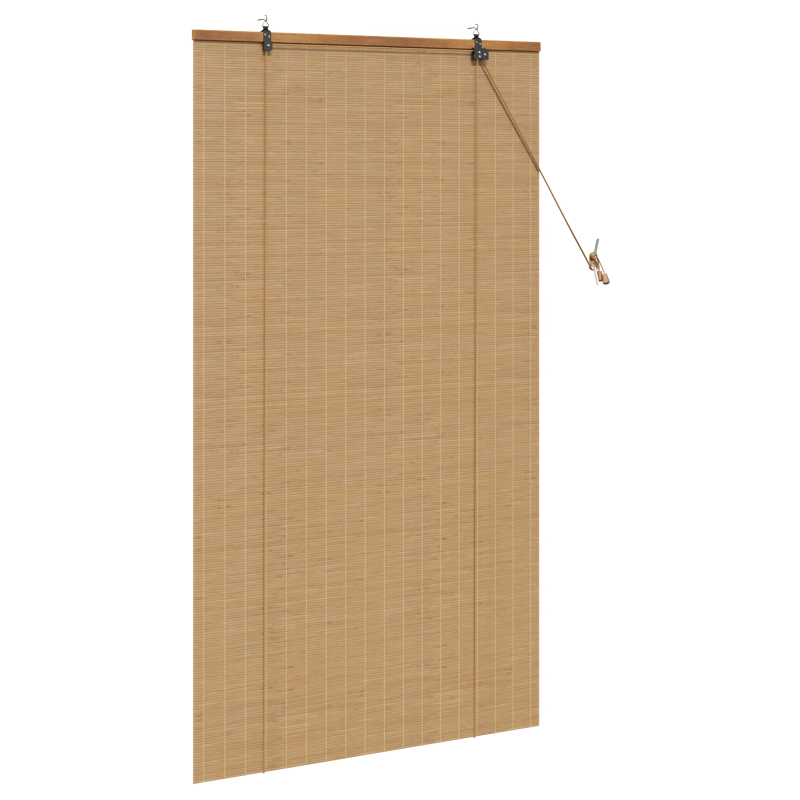 vidaXL Rullo žalūzija ar aizkariem Brūna 90 x 160 cm Bambuss