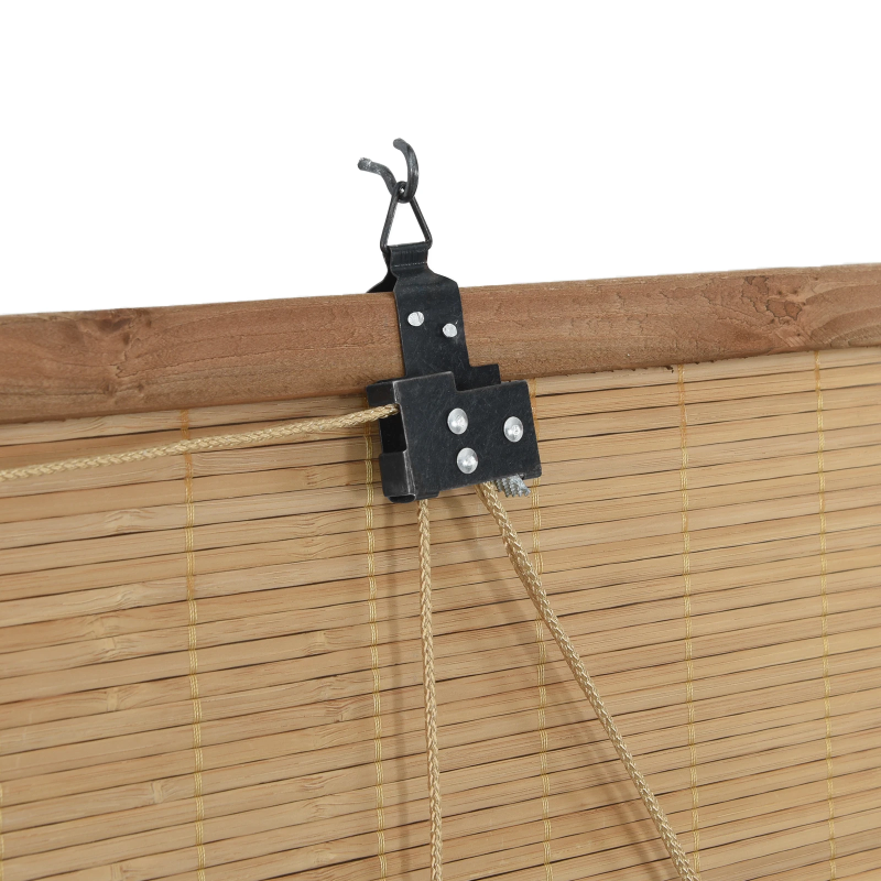 vidaXL Rullo žalūzija ar aizkariem Brūna 100 x 220 cm Bambuss