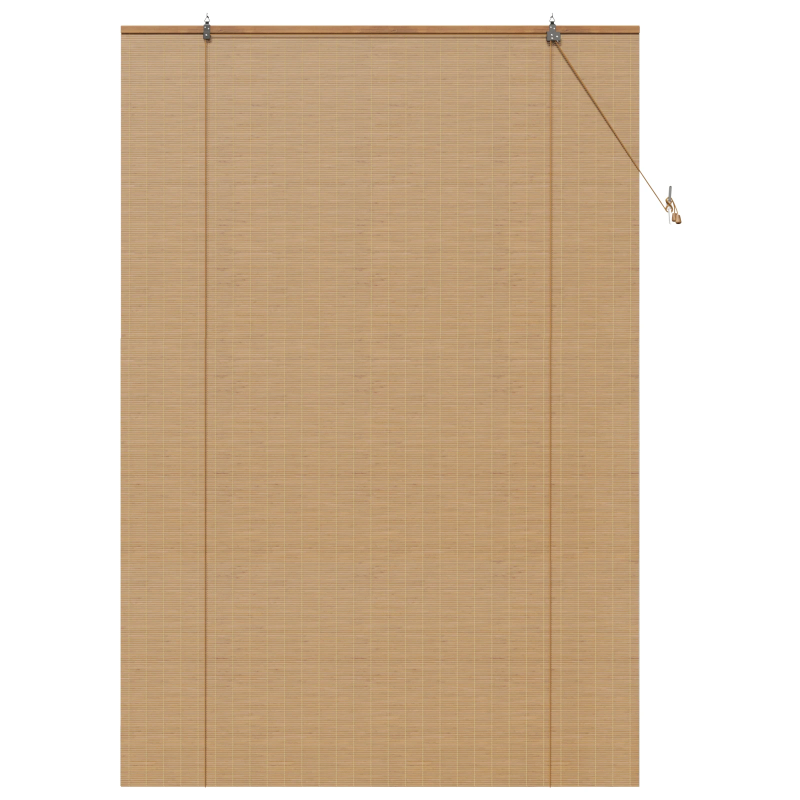 vidaXL Rullo žalūzija ar aizkariem Brūna 150 x 220 cm Bambuss