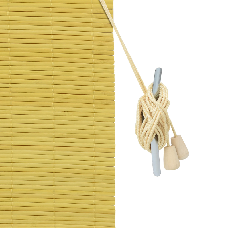 vidaXL Rullo žalūzija ar aizkariem Dzeltena 60 x 160 cm Bambuss