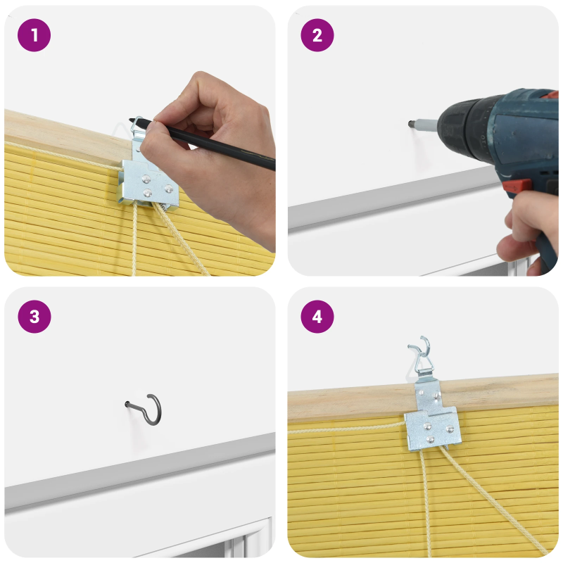 vidaXL Rullo žalūzija ar aizkariem Dzeltena 120 x 220 cm Bambuss