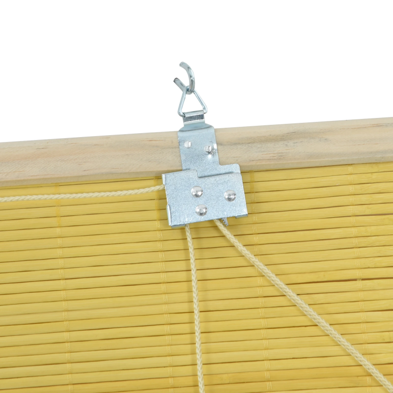 vidaXL Rullo žalūzija ar aizkariem Dzeltena 140 x 220 cm Bambuss