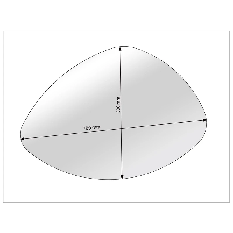 Organiska formāta spogulis Luna ar apgaismojumu, 50x70 cm