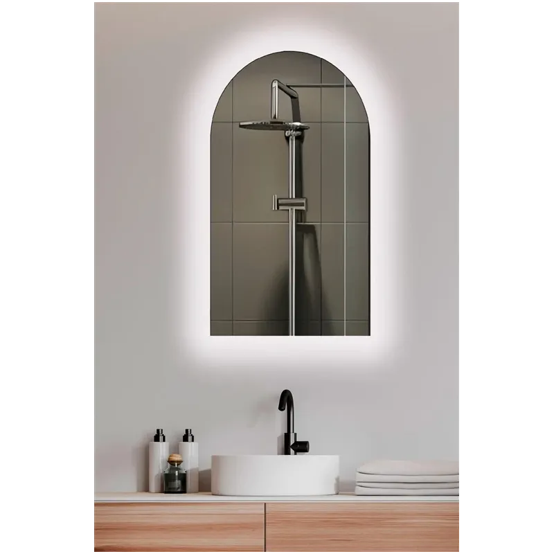 Mirr masterjero with light led semi-oval