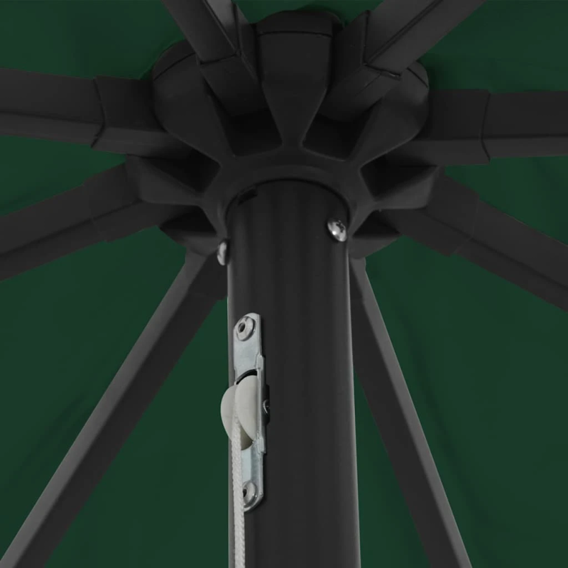 vidaXL Dārza parasols Zaļa 395 x 395 x 245 cm Poliesters