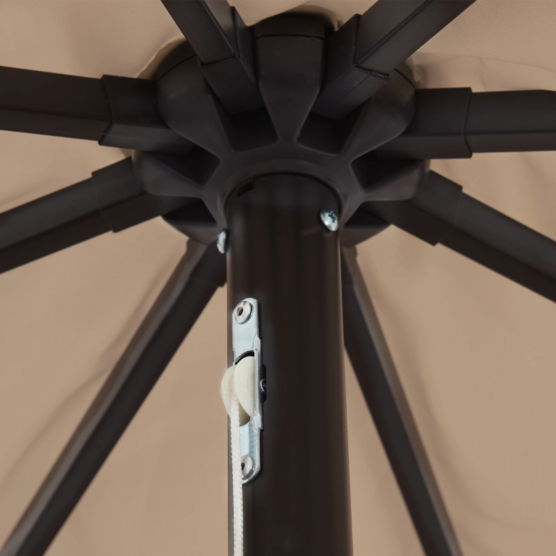 vidaXL Dārza parasols Pelēkbrūna 395 x 395 x 245 cm Poliesters