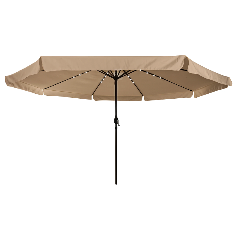vidaXL Dārza parasols Pelēkbrūna 395 x 395 x 245 cm Poliesters