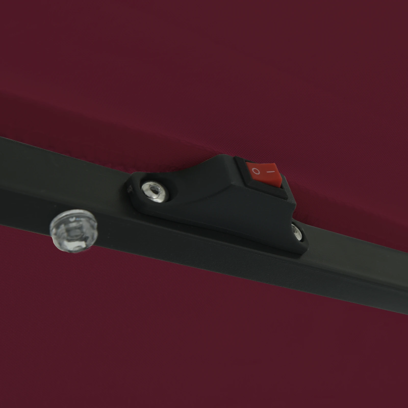 vidaXL Dārza parasols Bordo sarkans 395 x 395 x 245 cm Poliesters