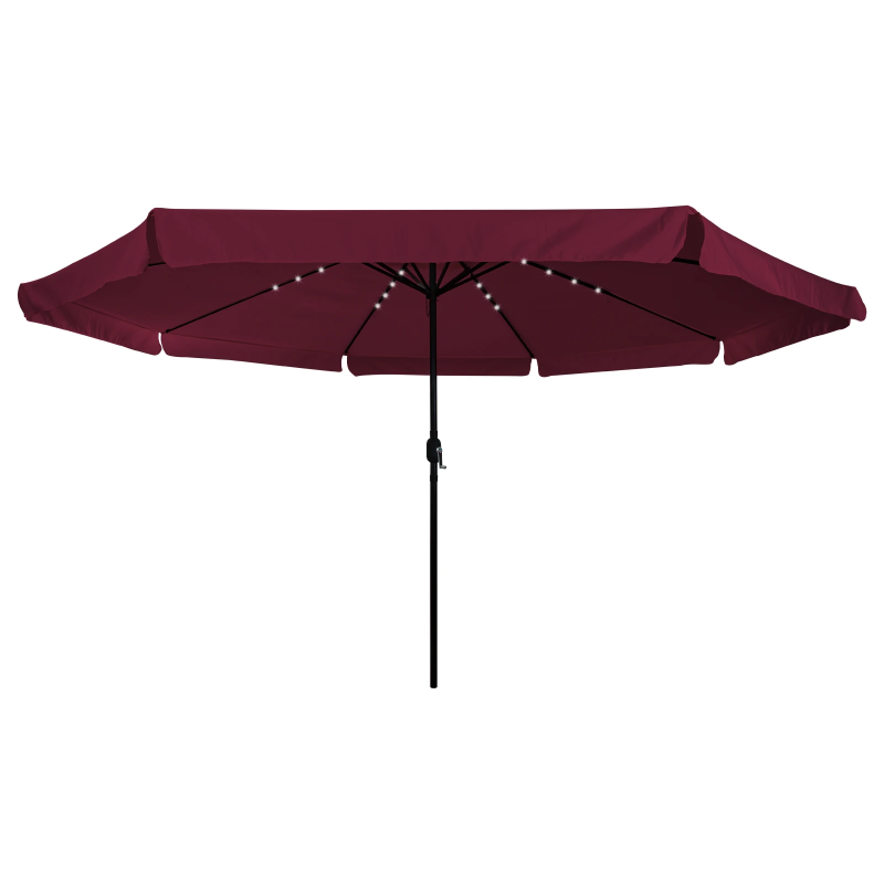 vidaXL Dārza parasols Bordo sarkans 395 x 395 x 245 cm Poliesters