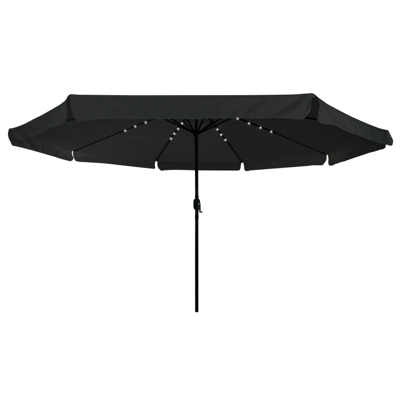 vidaXL Dārza parasols Melna 395 x 395 x 245 cm Poliesters