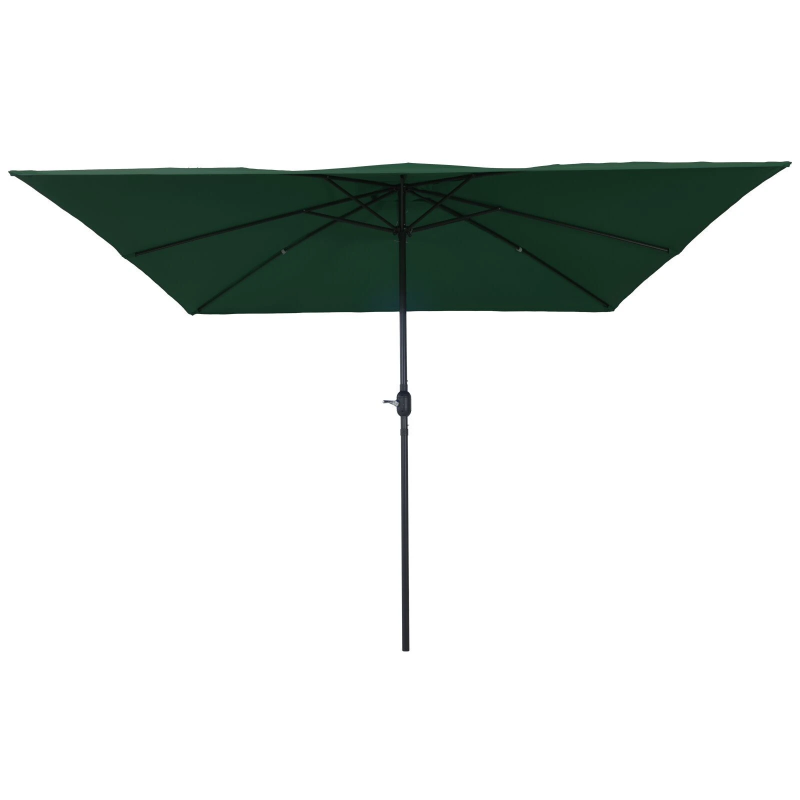 vidaXL Dārza parasols Zaļa 295 x 295 x 245 cm Poliesters un tērauds