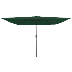vidaXL Dārza parasols Zaļa 295 x 295 x 245 cm Poliesters un tērauds