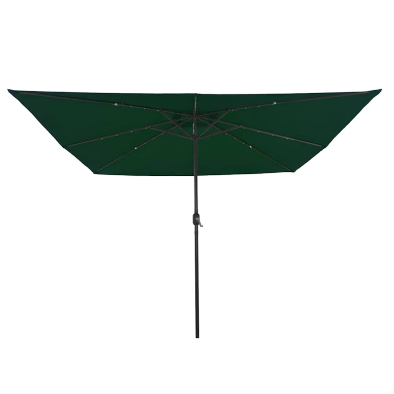 vidaXL Dārza parasols Zaļa 295 x 295 x 245 cm Poliesters un tērauds