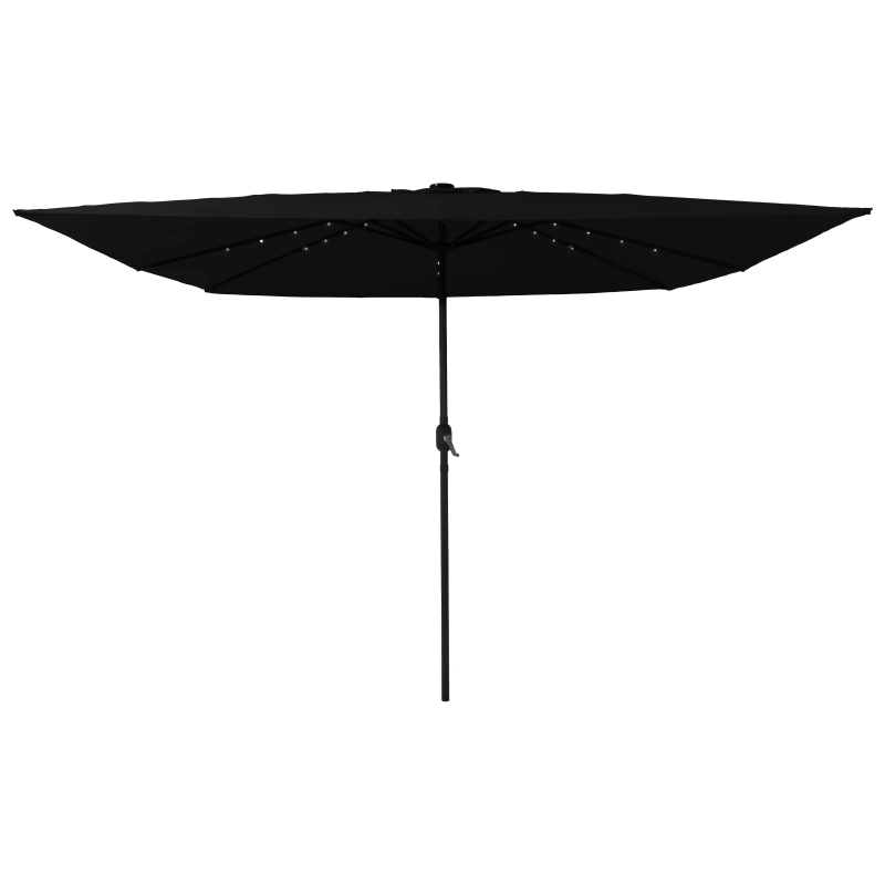 vidaXL Dārza parasols Melna 295 x 295 x 245 cm Poliesters un tērauds