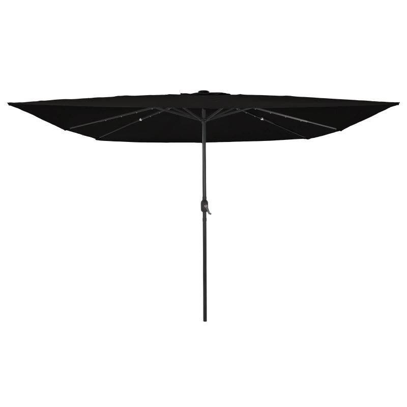 vidaXL Dārza parasols Melna 295 x 295 x 245 cm Poliesters un tērauds