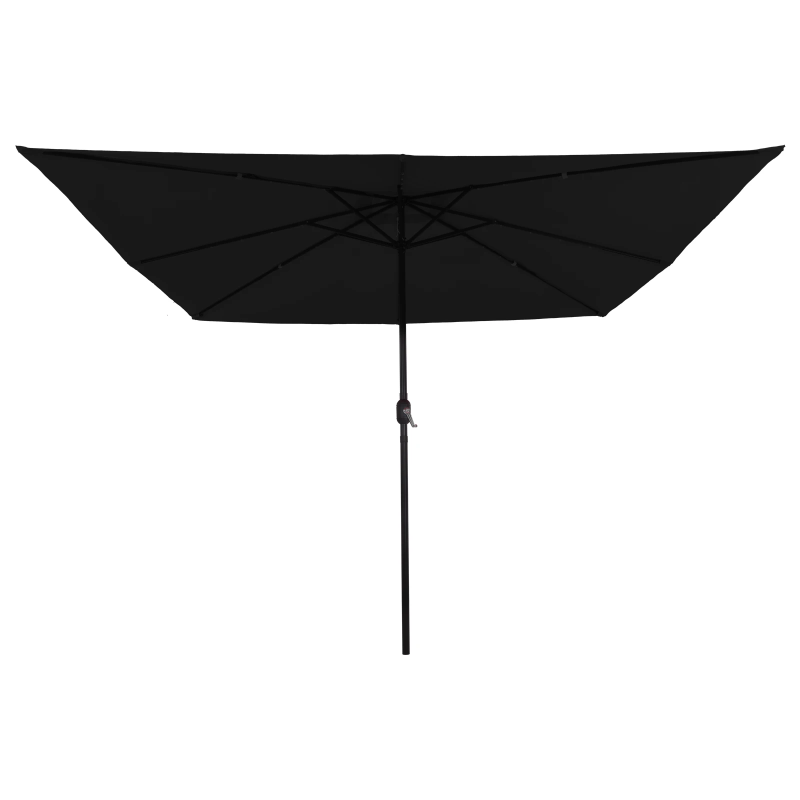 vidaXL Dārza parasols Melna 295 x 295 x 245 cm Poliesters un tērauds