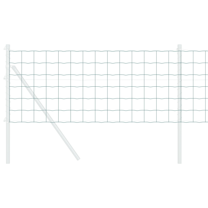 vidaXL Eiropas žogs Zaļa 0,4 x 50 m PVC pārklāts dzelzs