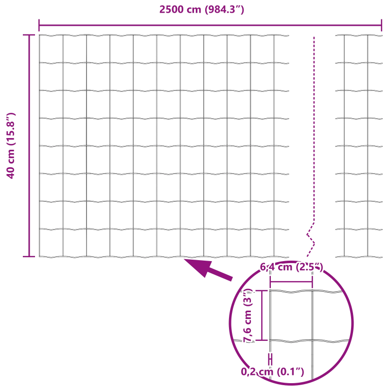 vidaXL Eiropas žogs Zaļa 0,4 x 25 m PVC pārklāts dzelzs