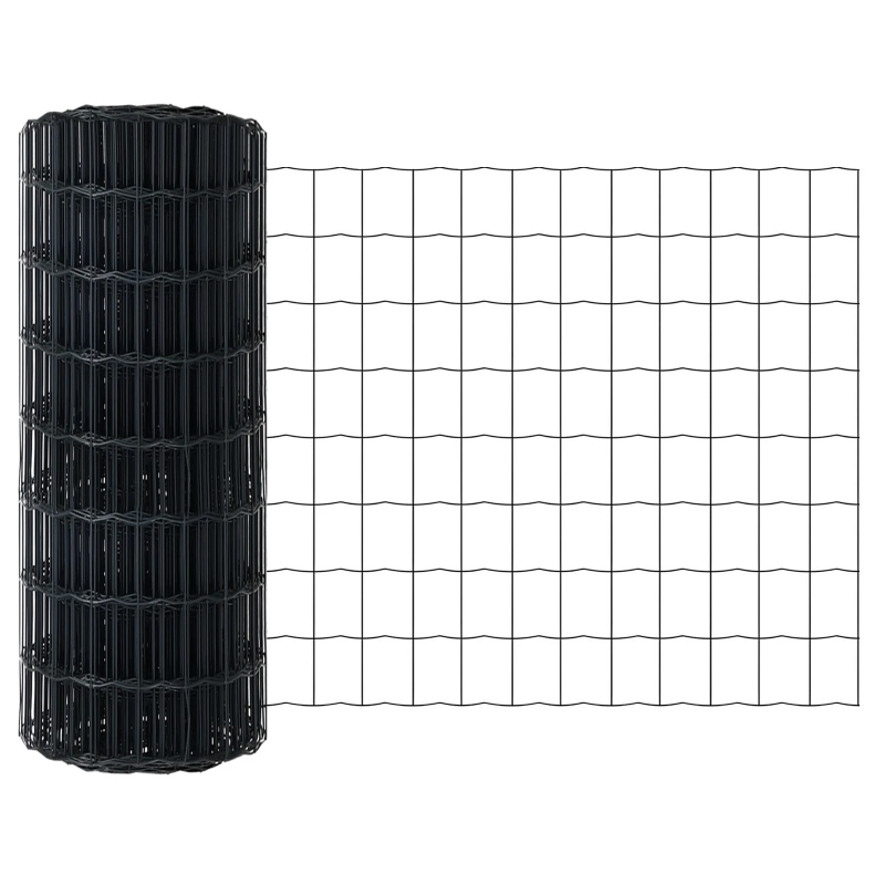 vidaXL Eiropas žogs Pelēka 0,4 x 10 m PVC pārklāts dzelzs