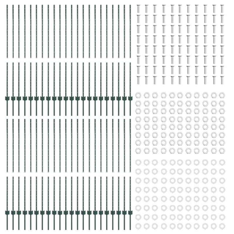 vidaXL Žoga āķis 44 pcs Zaļa 180 cm Tērauds