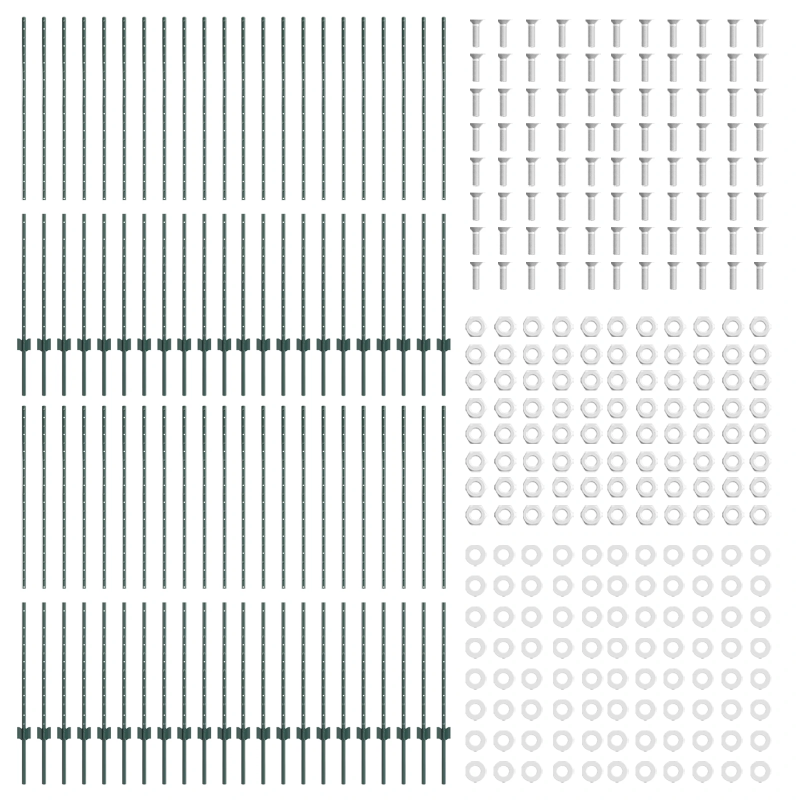 vidaXL Žoga āķis 44 pcs Zaļa 200 cm Tērauds