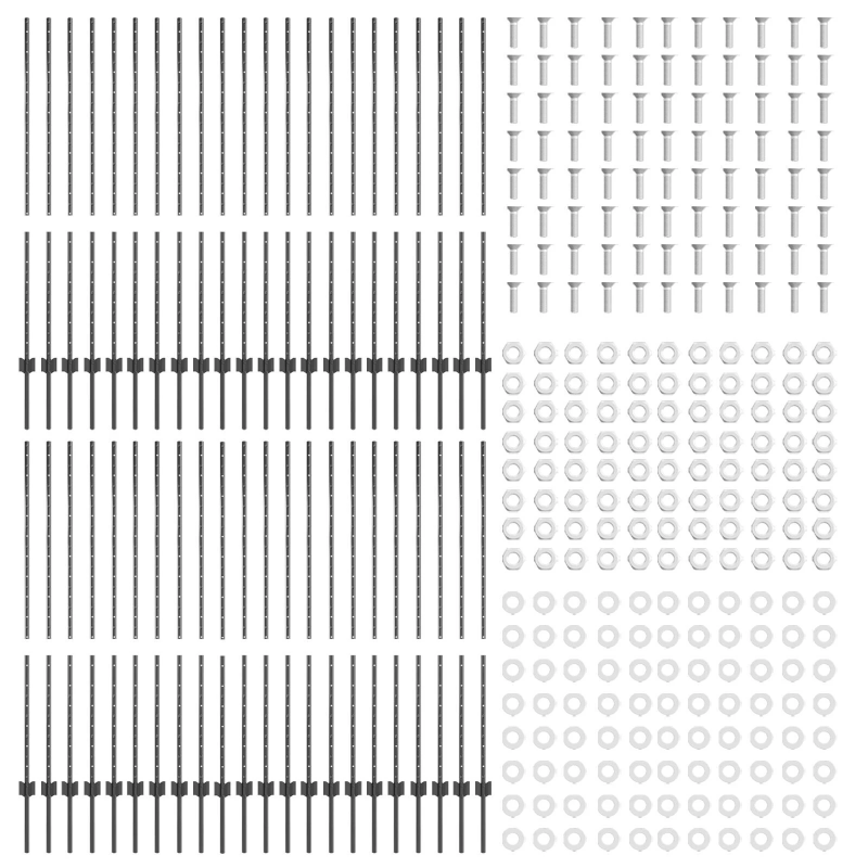 vidaXL Žoga āķis 44 pcs Pelēka 180 cm Tērauds