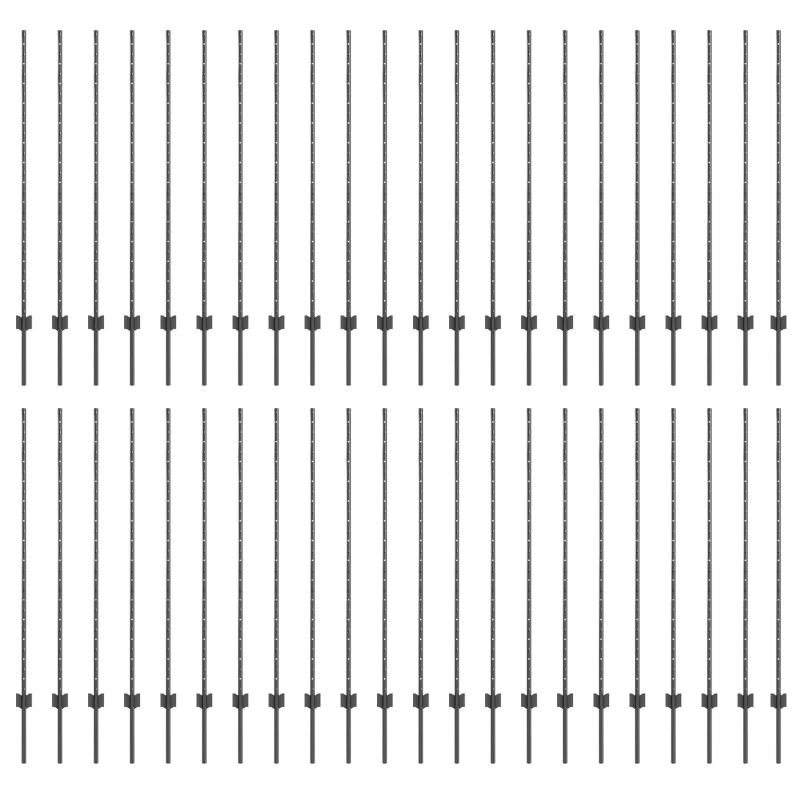 vidaXL Žoga āķis 44 pcs Pelēka 180 cm Tērauds