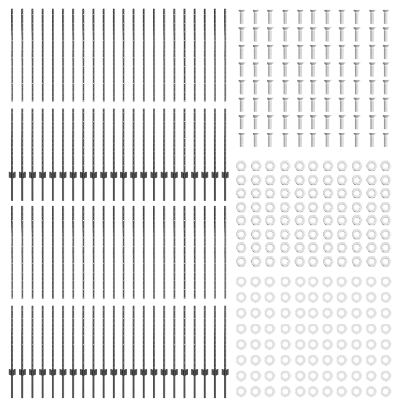 vidaXL Žoga āķis 44 pcs Pelēka 200 cm Tērauds