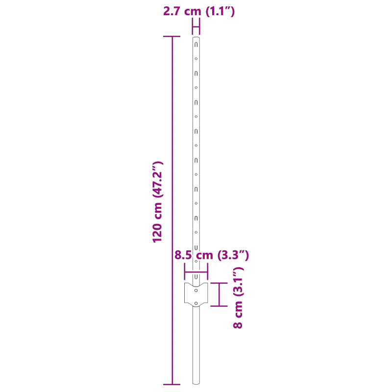vidaXL Žoga āķis 22 pcs Sudraba 120 cm Tērauds