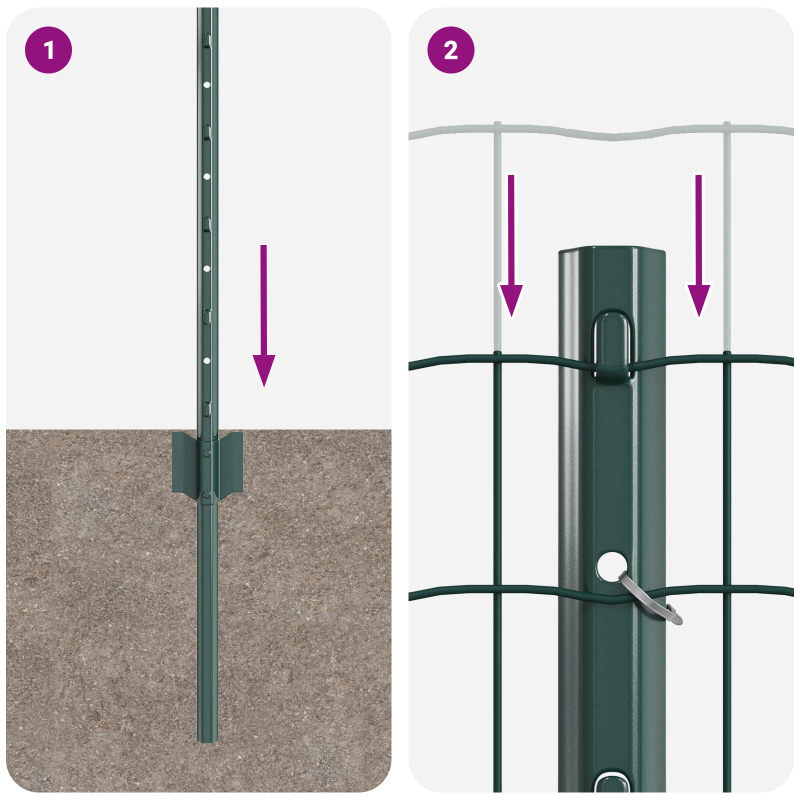 vidaXL Žogs ar stabu Zaļa 0,6 x 10 m Tērauds un PVC