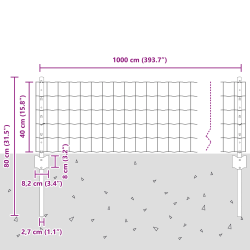vidaXL Žogs ar stabu Zaļa 0,4 x 10 m Tērauds un PVC