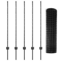 vidaXL Žogs ar stabu Pelēka 1,2 x 10 m Tērauds un PVC