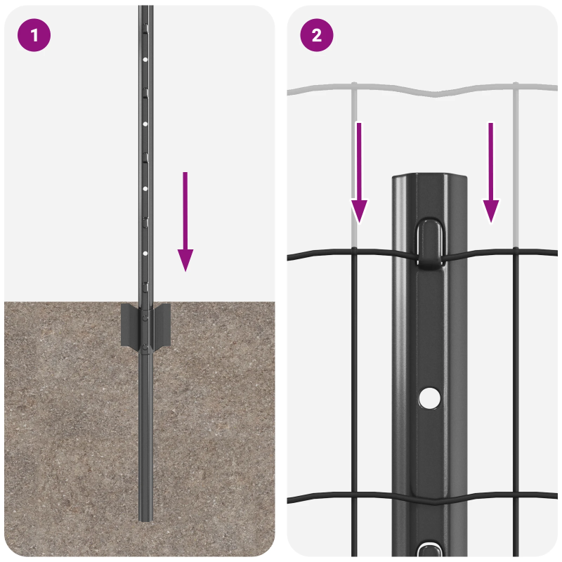 vidaXL Žogs ar stabu Pelēka 0,4 x 10 m Tērauds un PVC