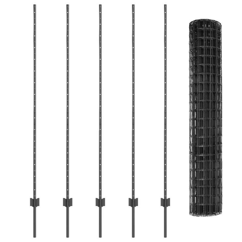 vidaXL Žogs ar stabu Pelēka 1,6 x 10 m Tērauds un PVC