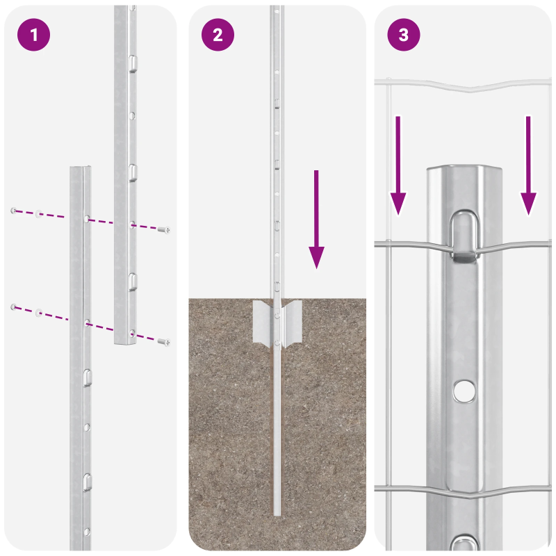 vidaXL Žogs ar stabu Sudraba 1,2 x 10 m Tērauds