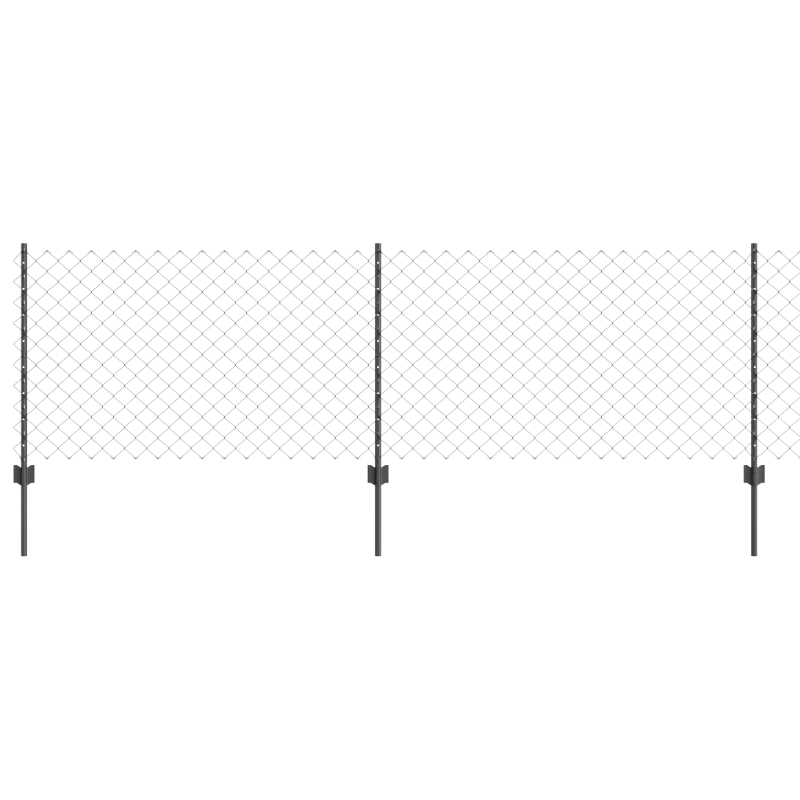 vidaXL Žogs ar stabu Pelēka 0,8 x 25 m Tērauds