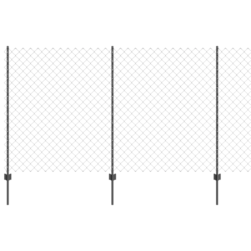 vidaXL Žogs ar stabu Pelēka 1,4 x 25 m Tērauds un PVC