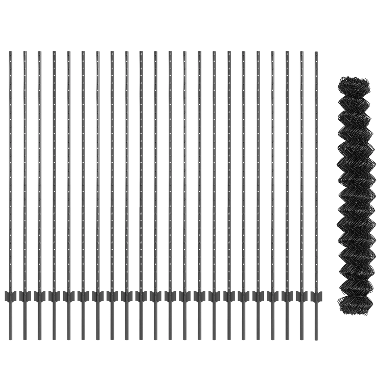 vidaXL Žogs ar stabu Pelēka 1,6 x 25 m Tērauds un PVC