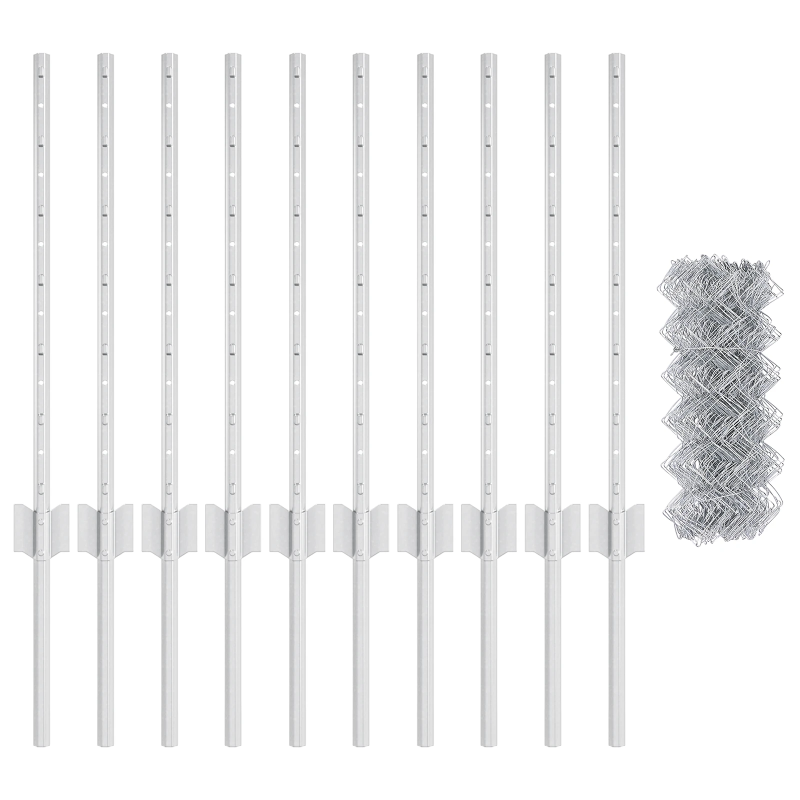 vidaXL Žogs ar stabu Sudraba 0,6 x 10 m Tērauds