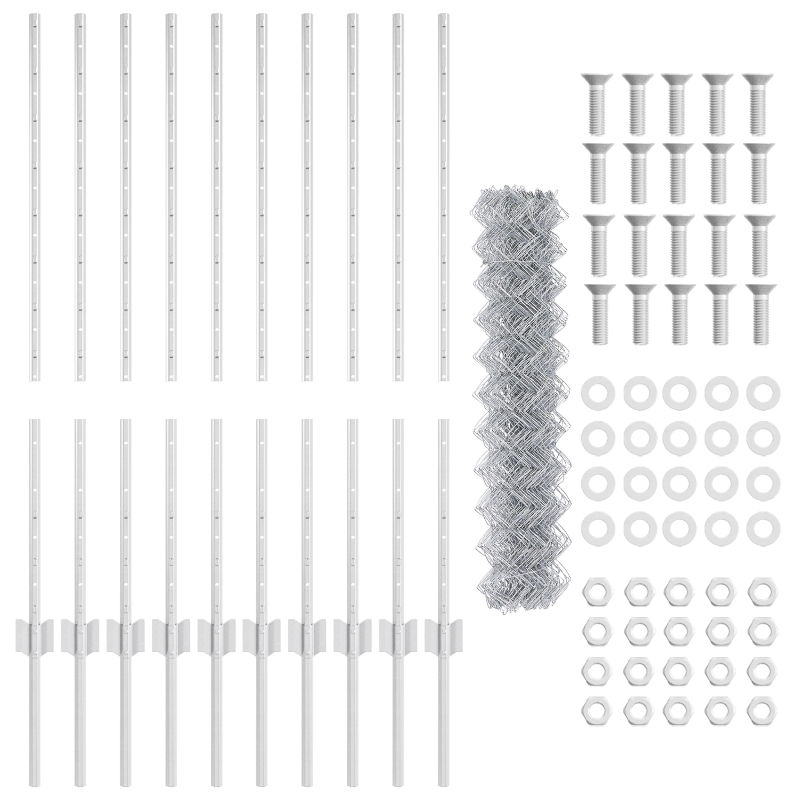vidaXL Žogs ar stabu Sudraba 1 x 10 m Tērauds