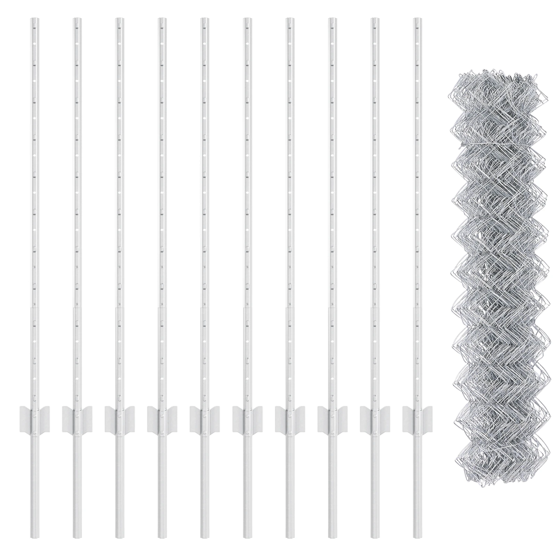 vidaXL Žogs ar stabu Sudraba 1 x 10 m Tērauds