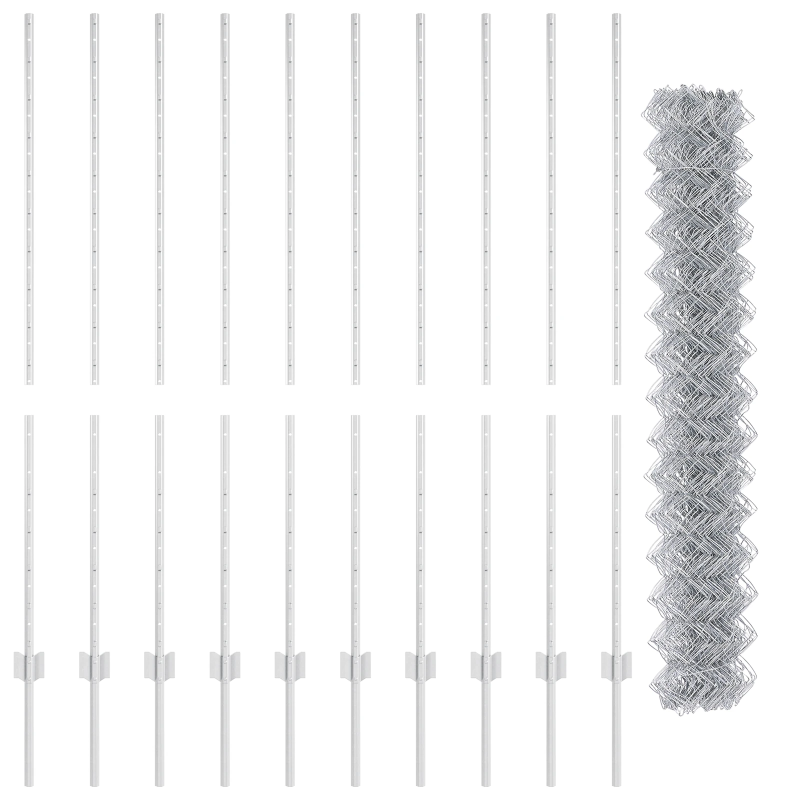 vidaXL Žogs ar stabu Sudraba 1,4 x 10 m Tērauds