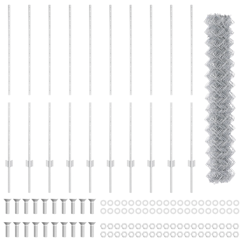 vidaXL Žogs ar stabu Sudraba 1,4 x 10 m Tērauds