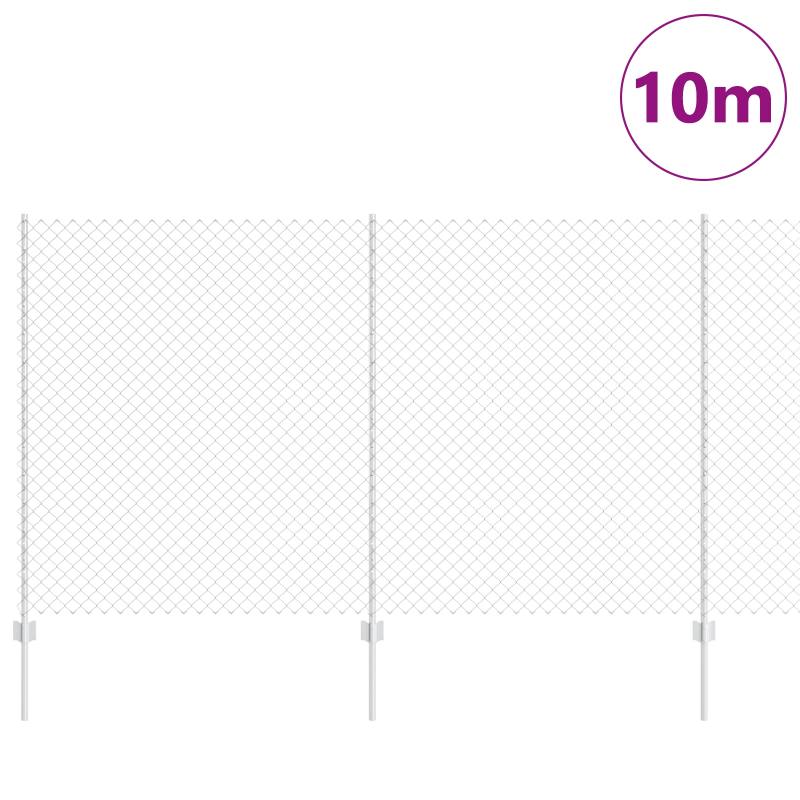 vidaXL Žogs ar stabu Sudraba 1,4 x 10 m Tērauds