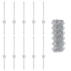 vidaXL Žogs ar stabu Sudraba 0,4 x 10 m Tērauds