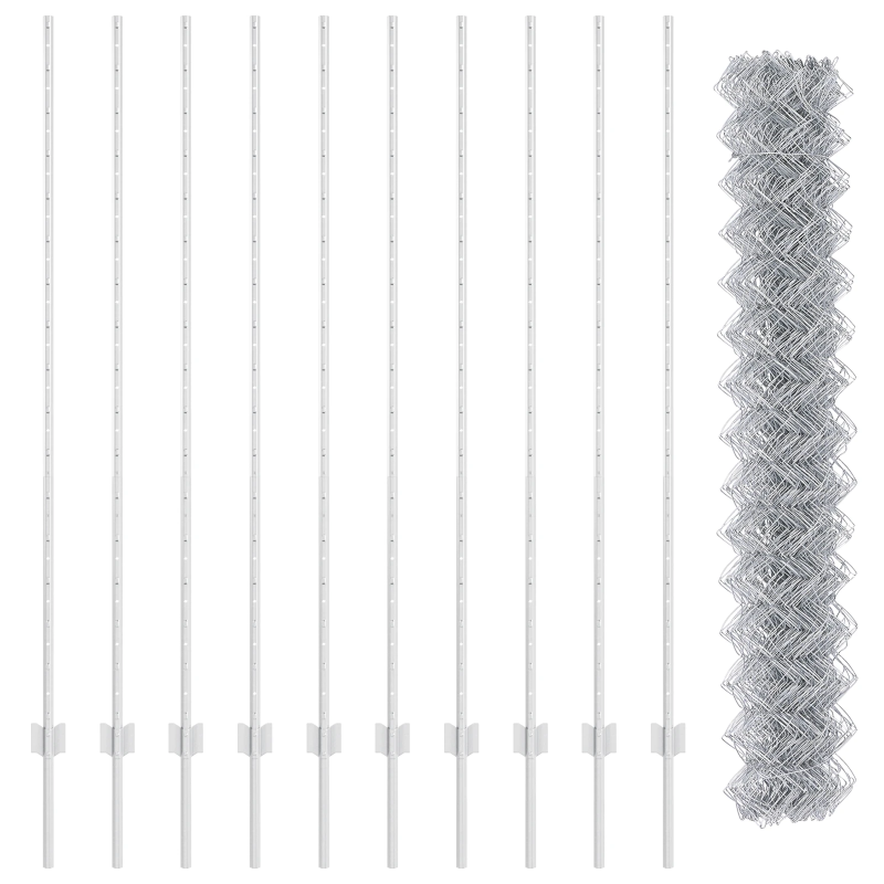 vidaXL Žogs ar stabu Sudraba 1,5 x 10 m Tērauds