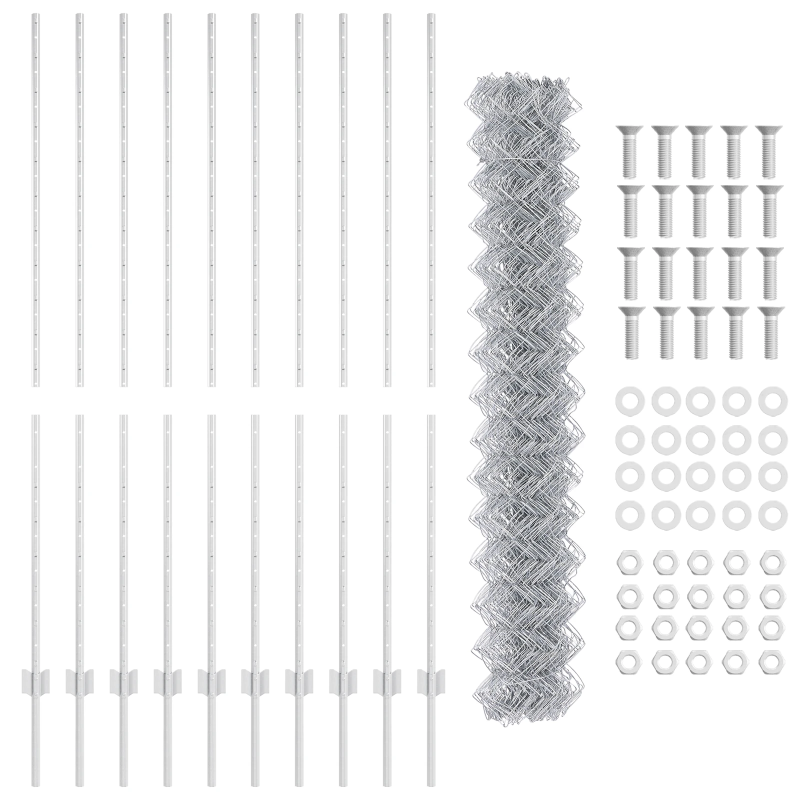 vidaXL Žogs ar stabu Sudraba 1,6 x 10 m Tērauds