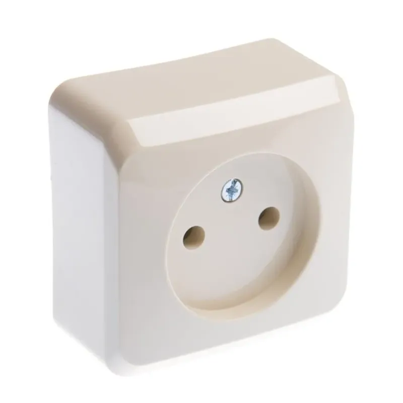 Kontaktligzda Schneider Electric Prima WDE001100, rozete bez zemējuma, bēša krās.