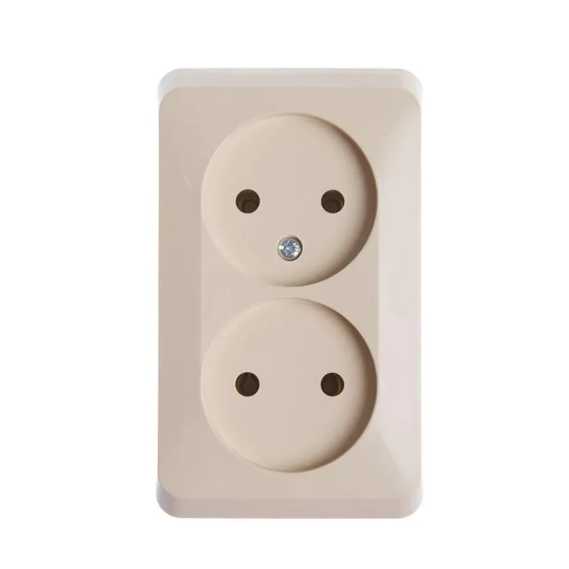 Dubultā kontaktligzda Schneider Electric Prima WDE001140, rozete bez zemējuma, bēša